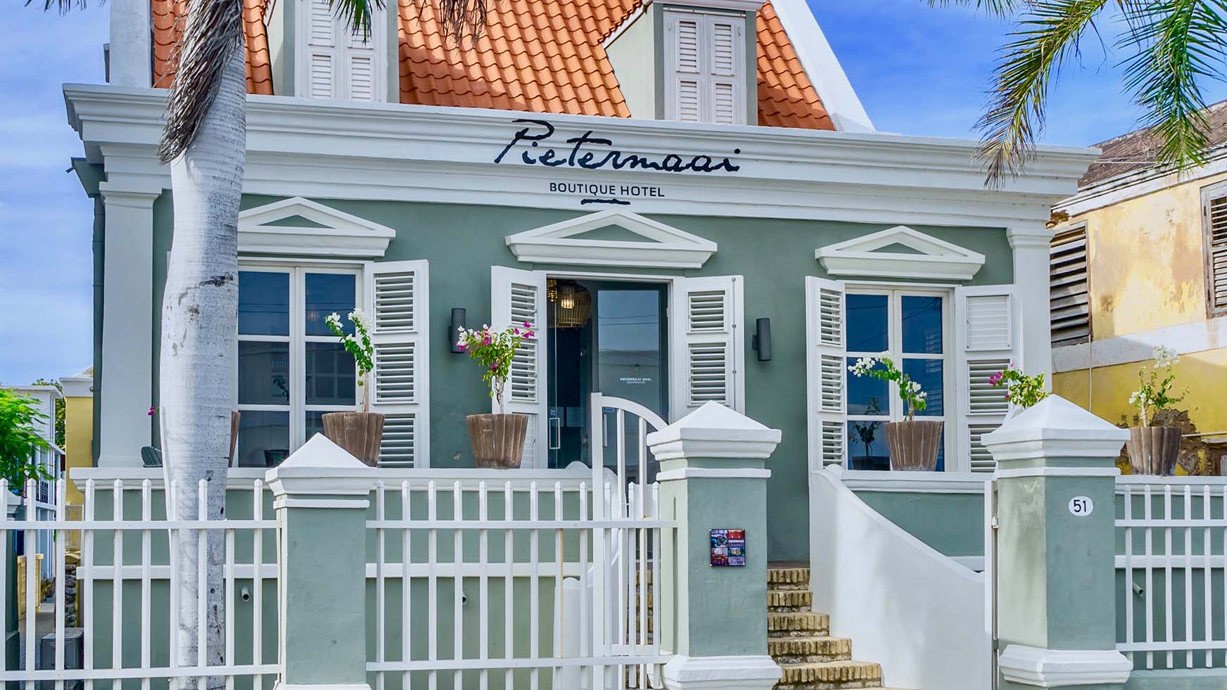 Historic façade of Pietermaai Boutique Hotel